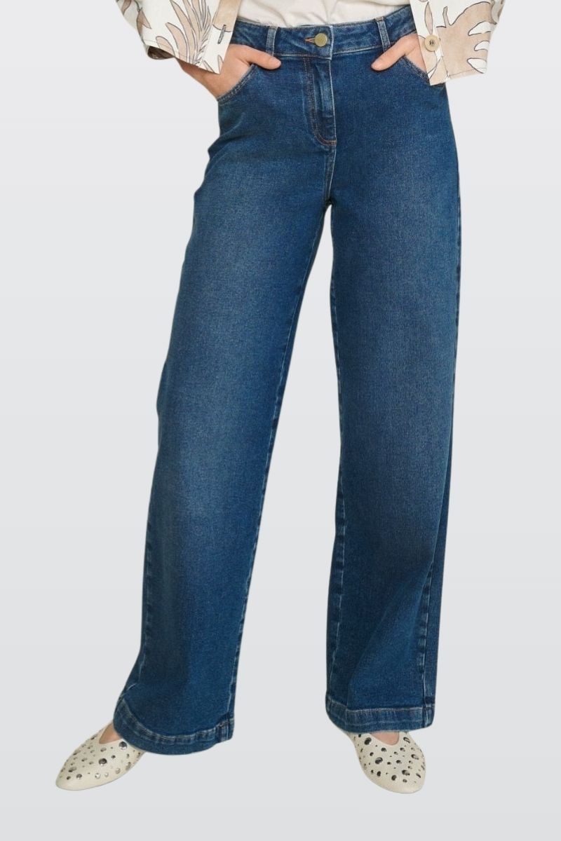 Jean large bleu foncé