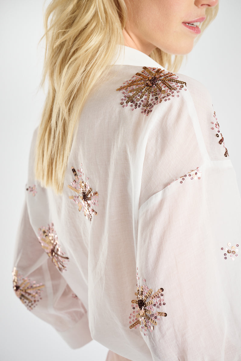 Simple chemise en voile avec paillettes 