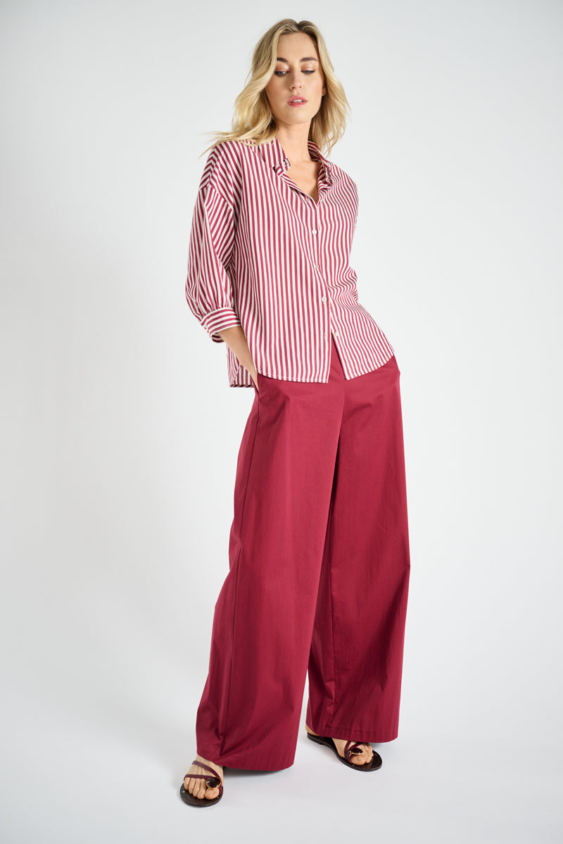 Simple chemise rayée bordeaux