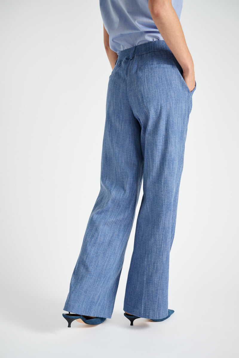 Pantalon droit look denim