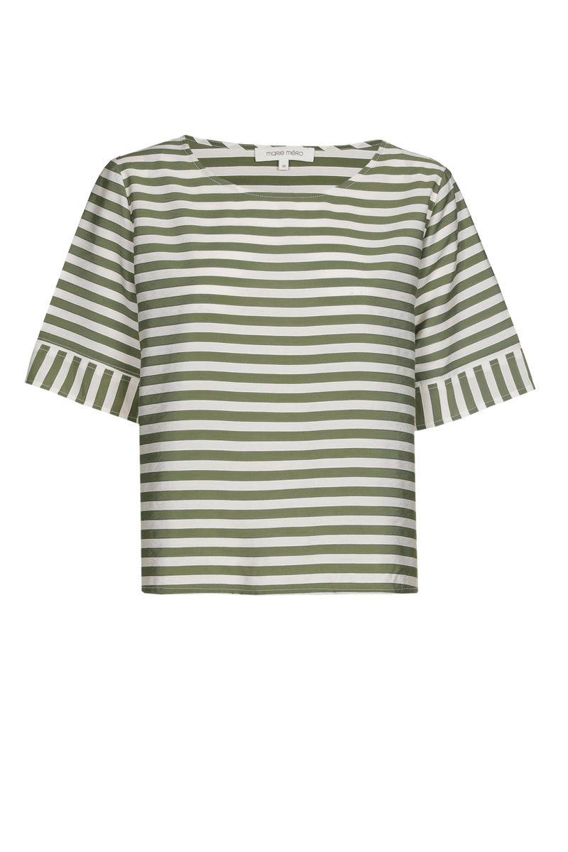 T-shirt rayé vert et blanc