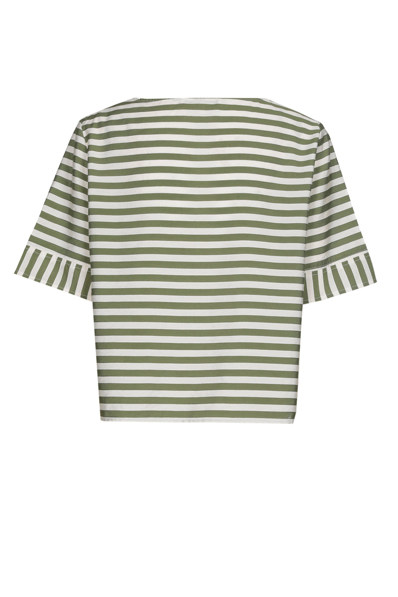 T-shirt rayé vert et blanc