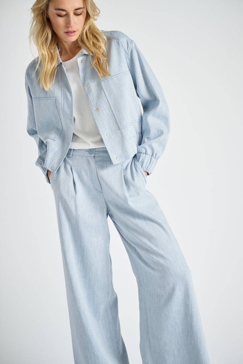 Kort bleach denim jasje