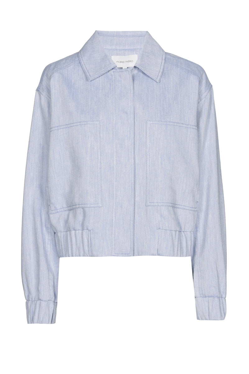 Kort bleach denim jasje