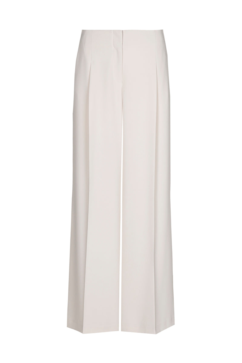 Pantalon droit crème avec pli
