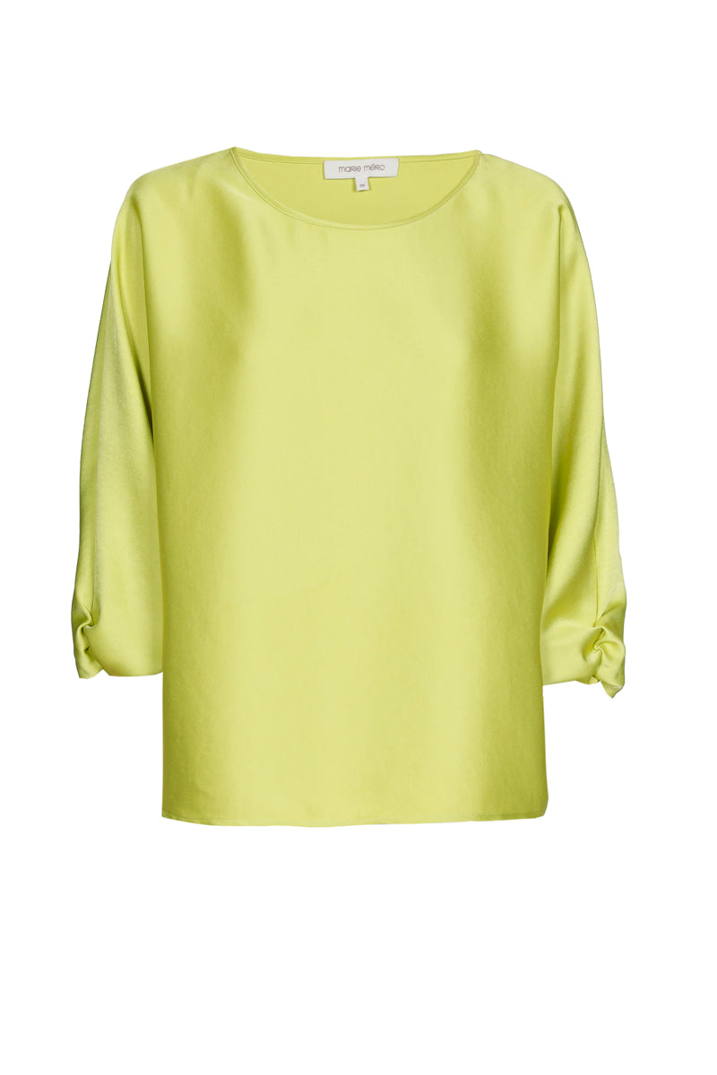 Lime green blouse in satin look