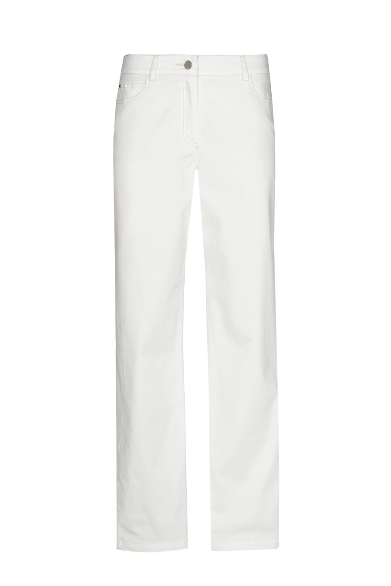 Straight white five pocket pants