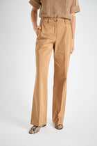 Bootcut pants camel cotton
