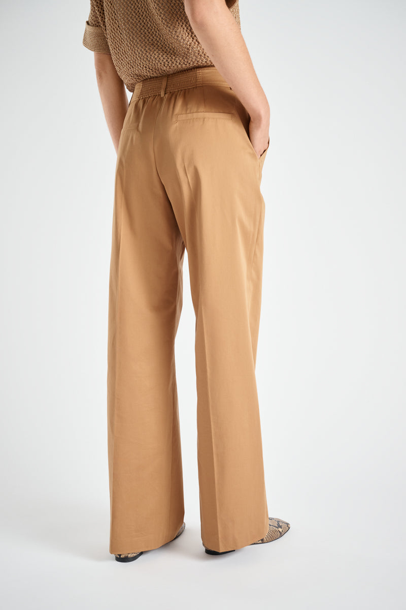 Bootcut pants camel cotton