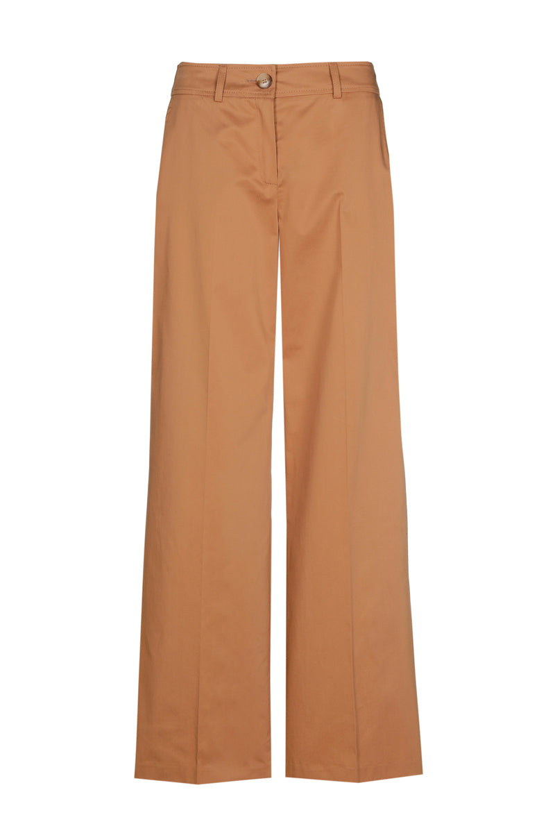 Bootcut pants camel cotton