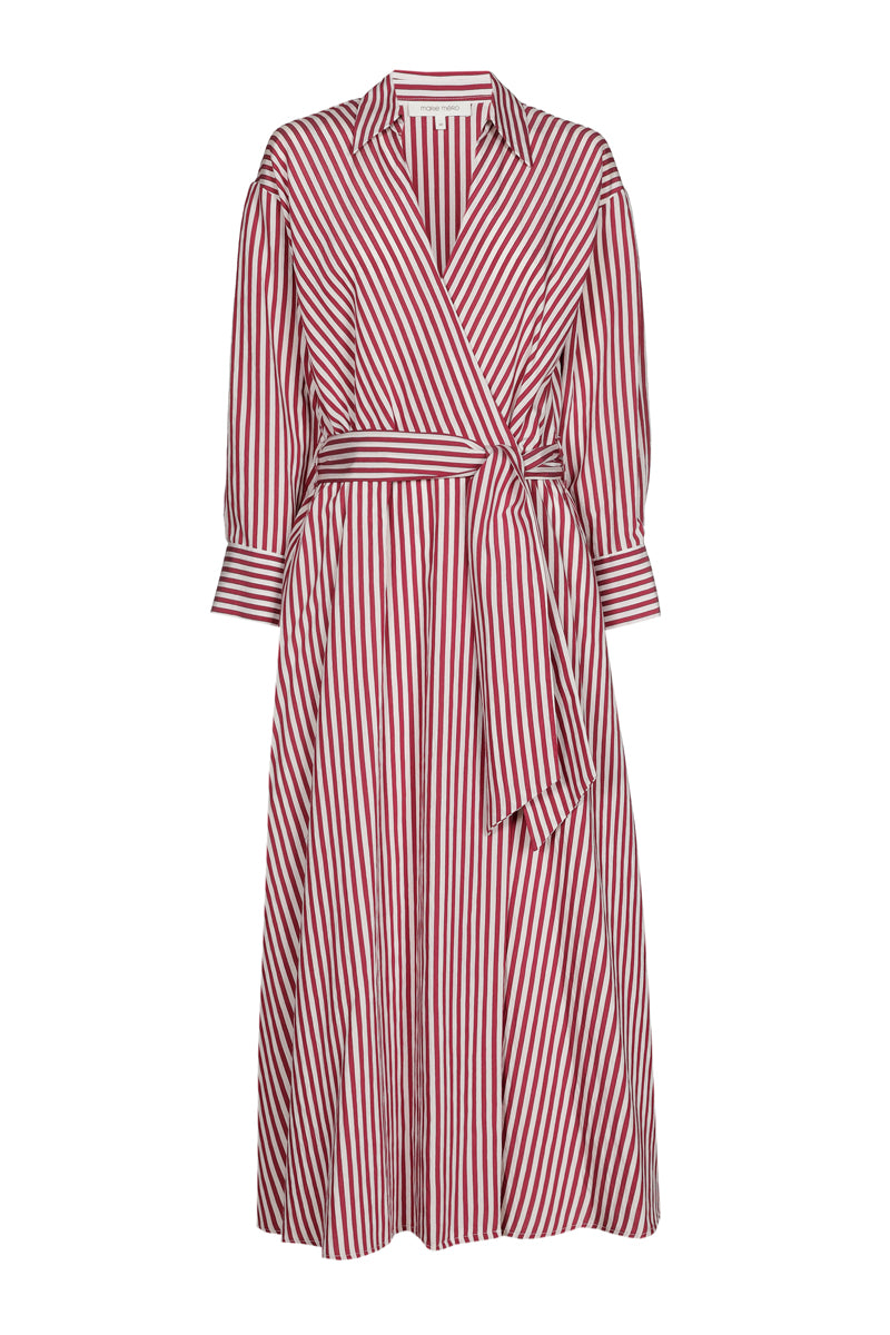 Robe portefeuille rayée longue