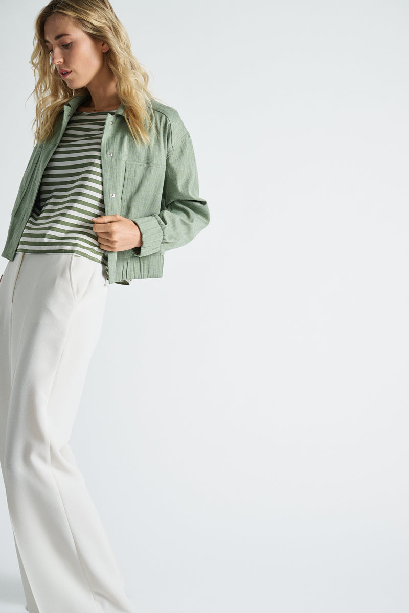 Short olive green jacket