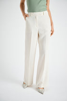 Pantalon souple large en crème