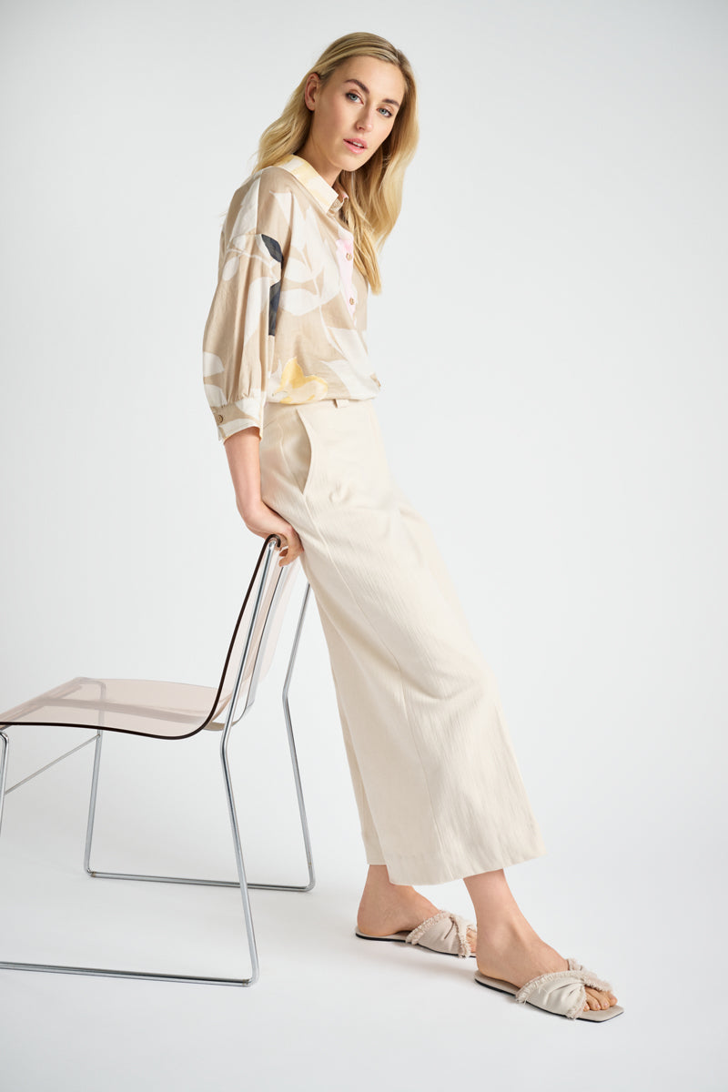 Pantalon court léger crème