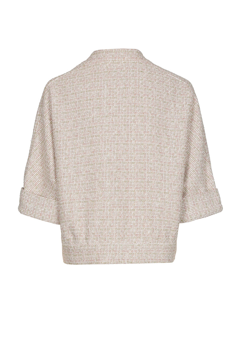 Veste-chemisier courte à col montant