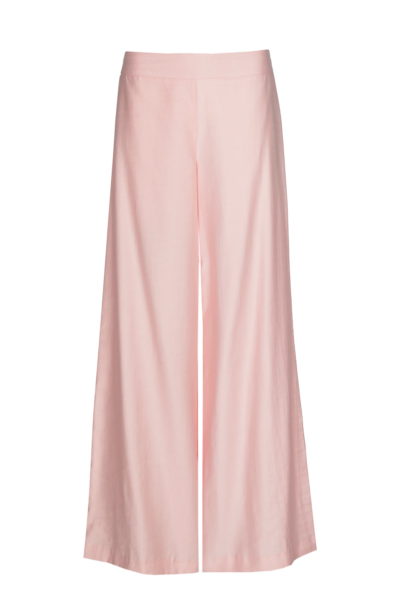 Pantalon simple large rose