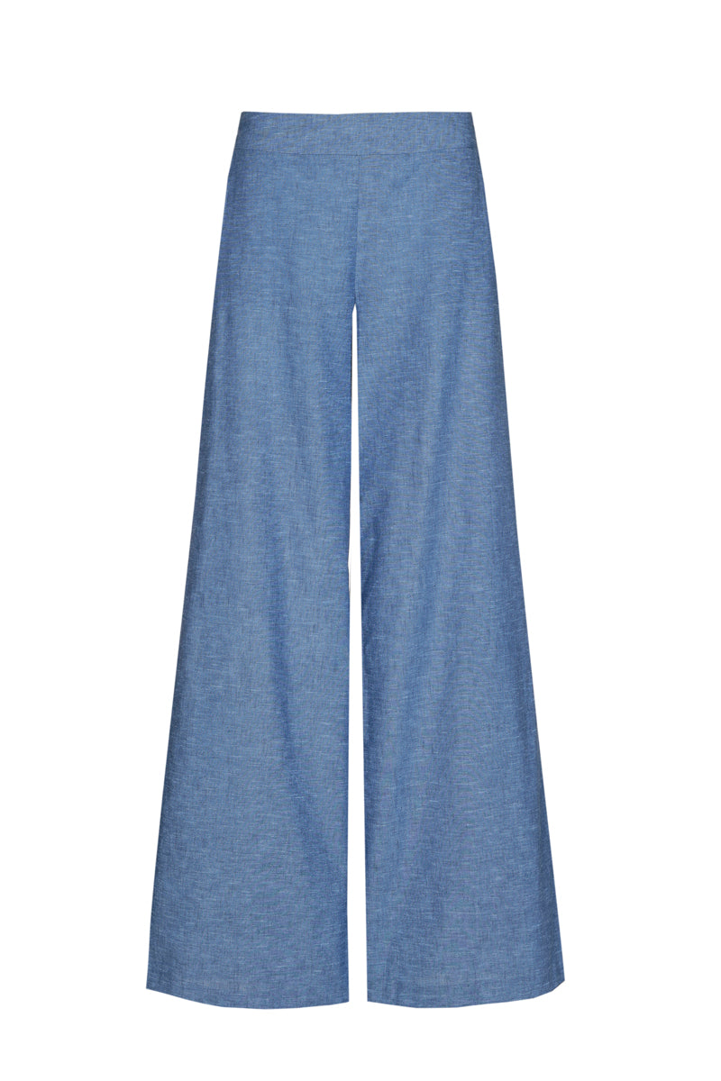 Wijde broek met denim look