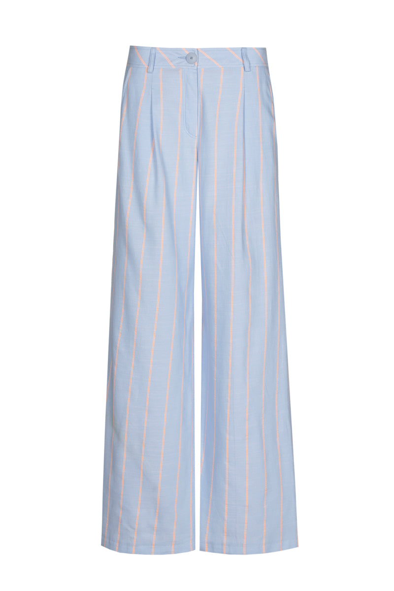 Wide stripe pants blue