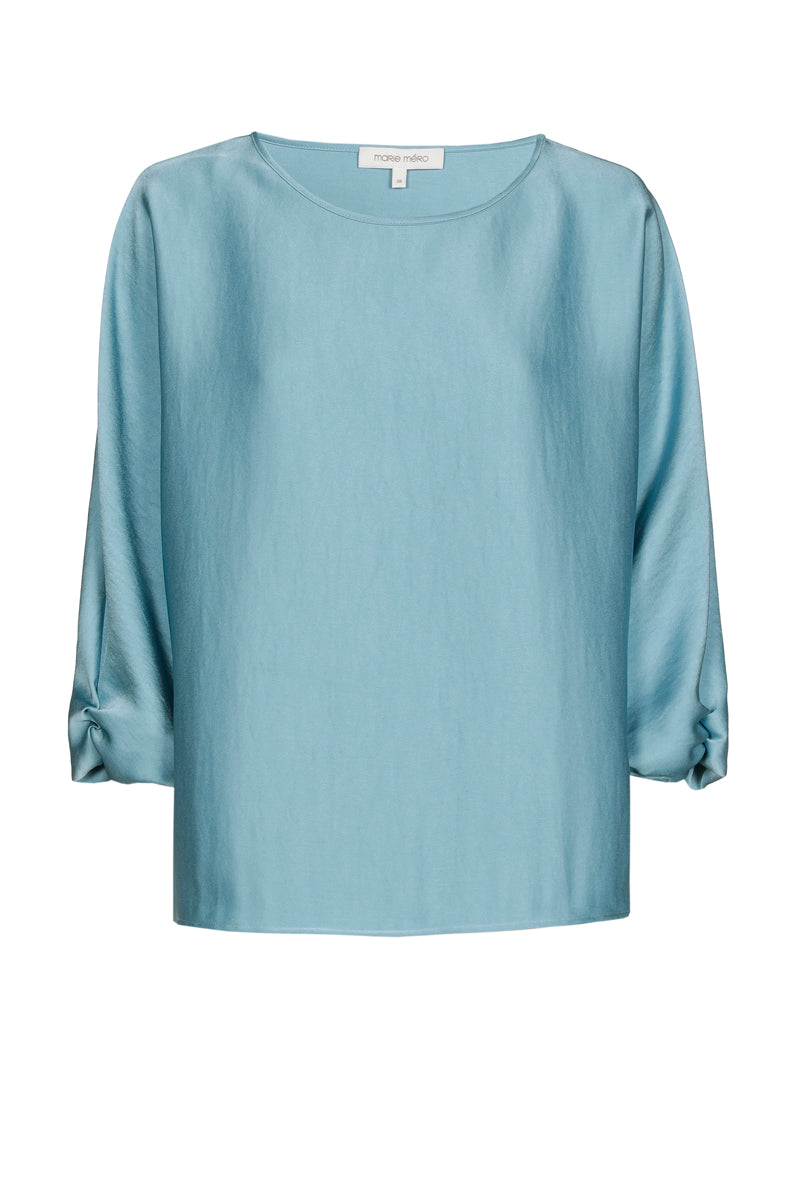 Blue blouse in satin look