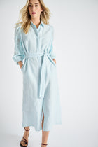 Robe chemisier midi avec manches dentelle