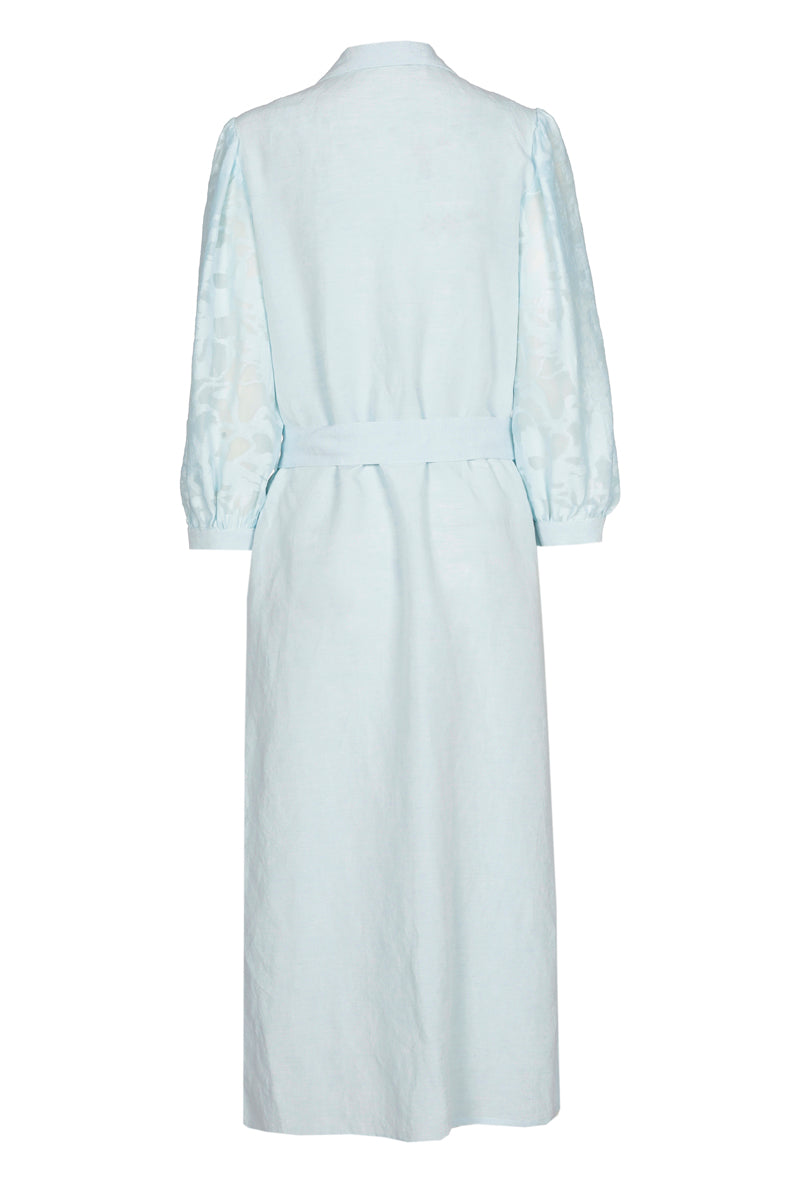 Robe chemisier midi avec manches dentelle