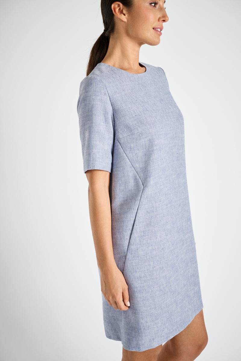 Robe courte droit avec lurex