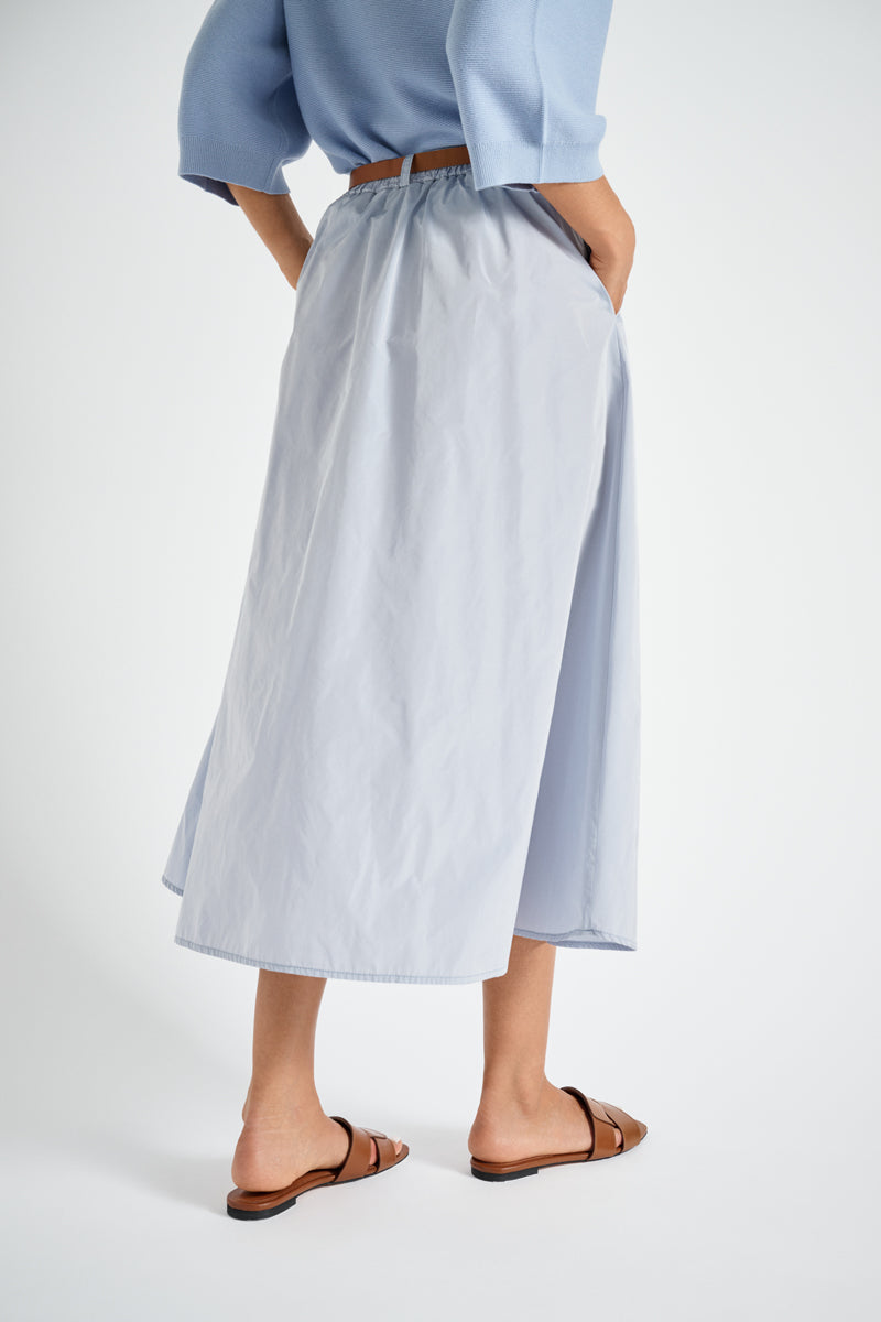 Jupe midi évasée bleu ciel