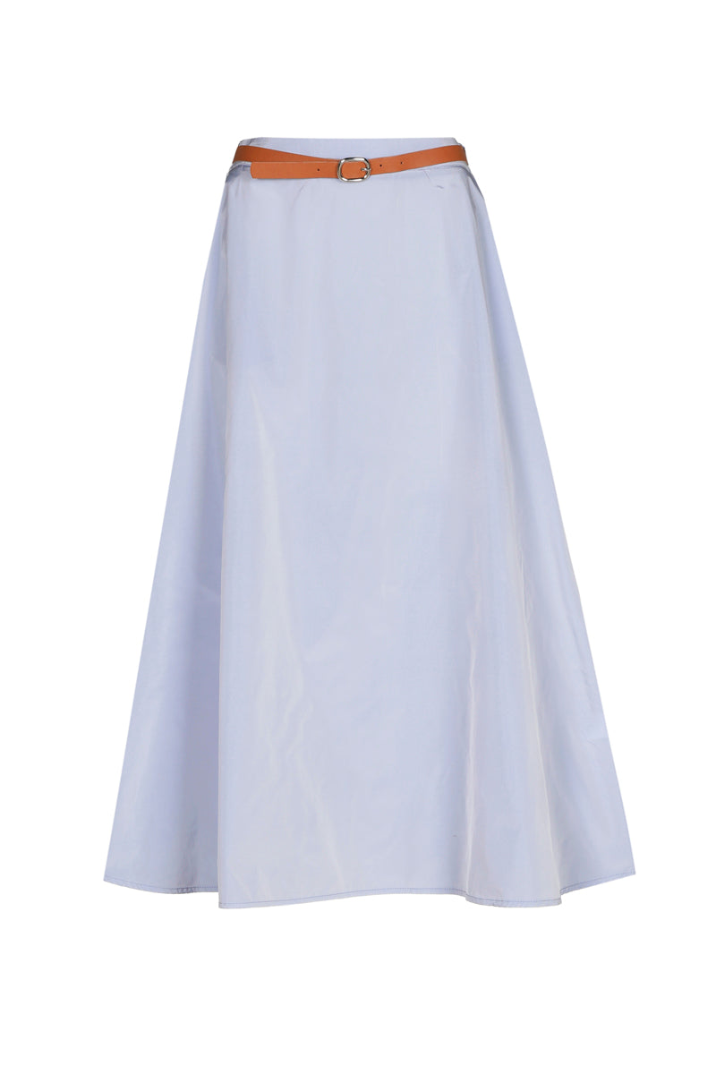 Jupe midi évasée bleu ciel