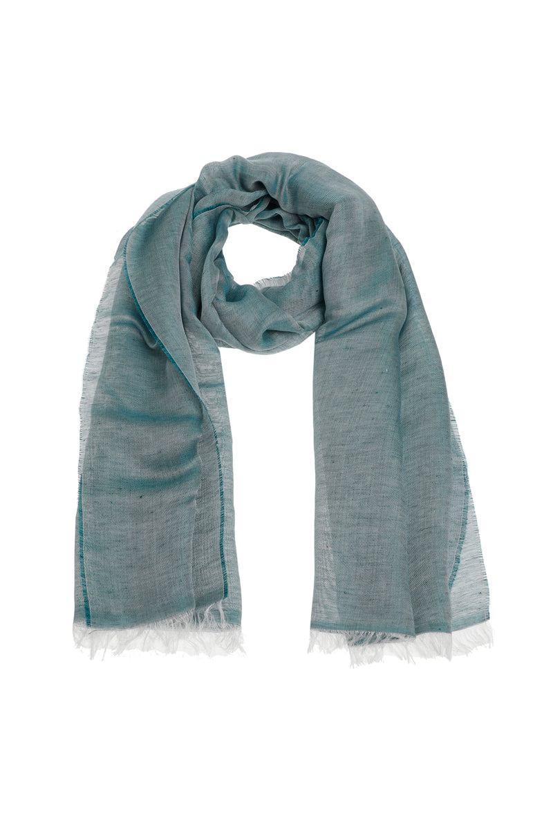 Plain emerald linnen scarf