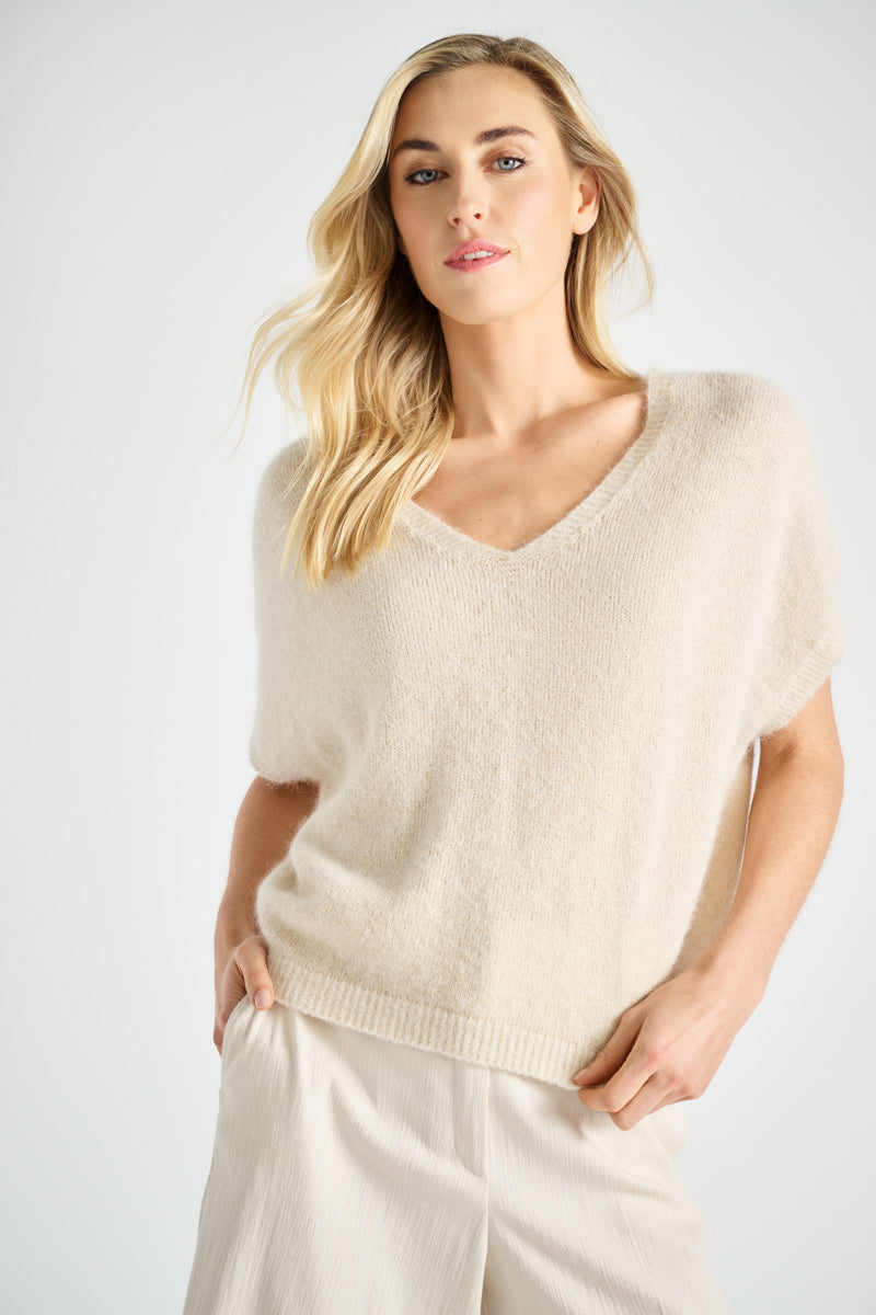 Wide v-neck sweater