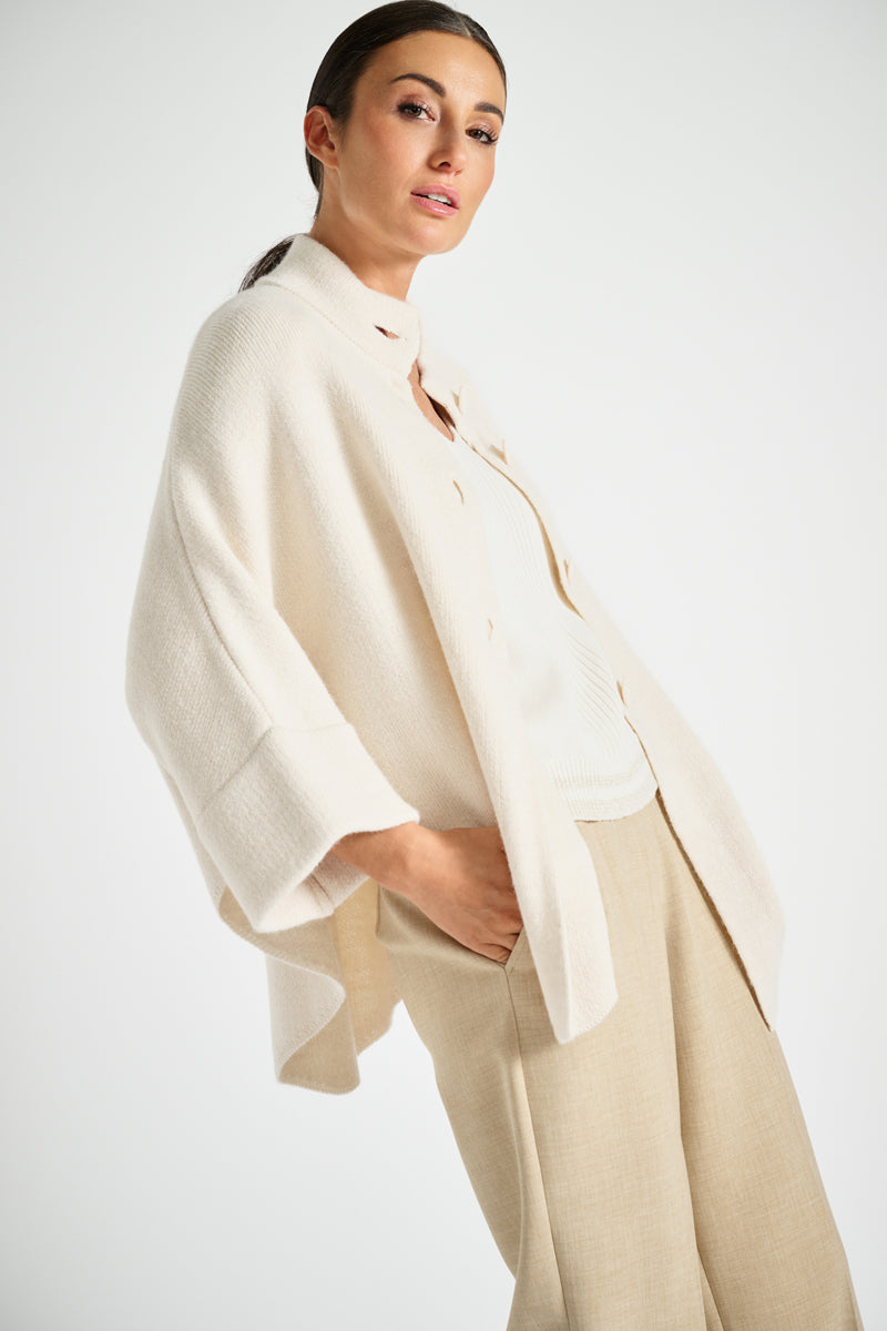 Cream buttoned cape