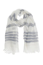 Bicolor blauw wit-linnen sjaal