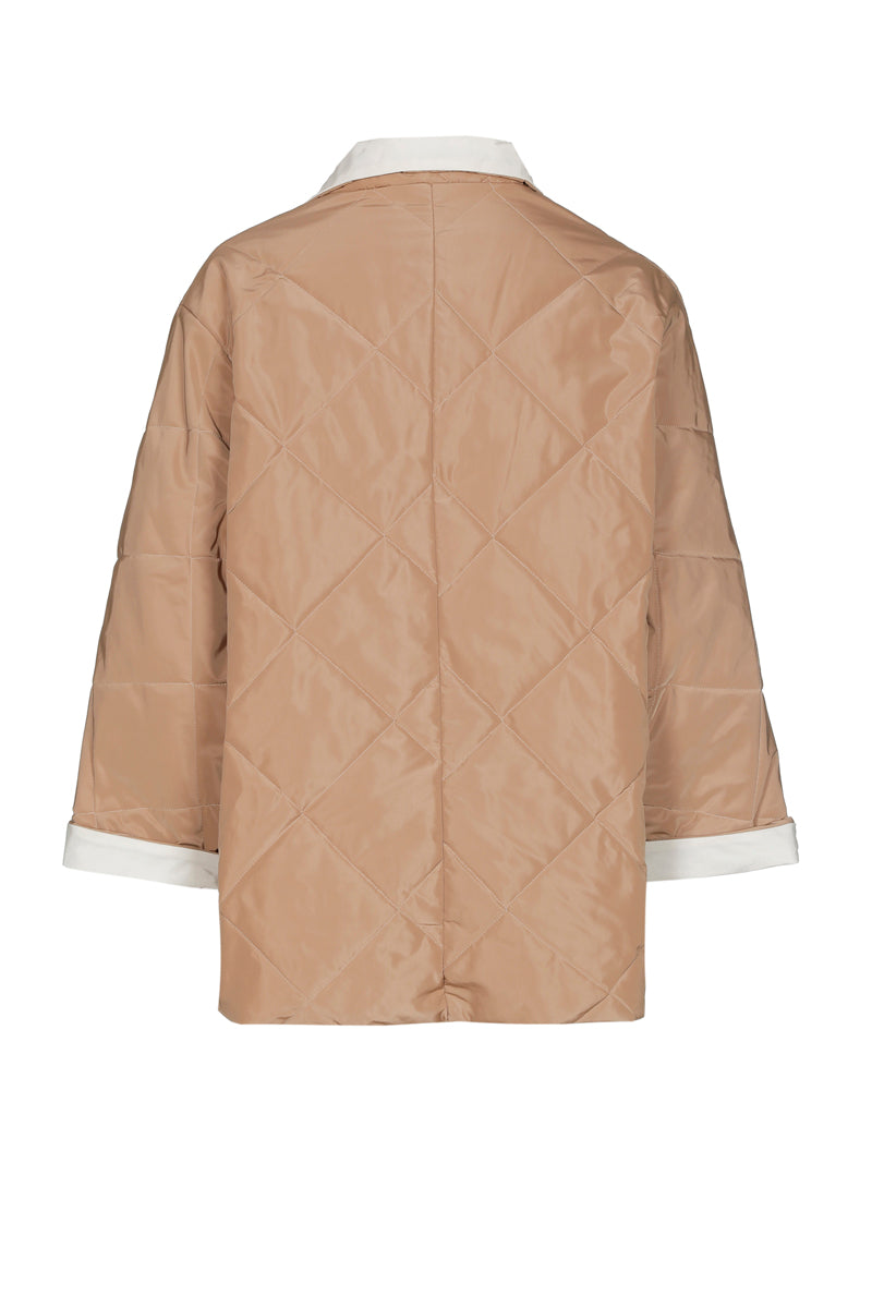 Veste réversible camel et blanc