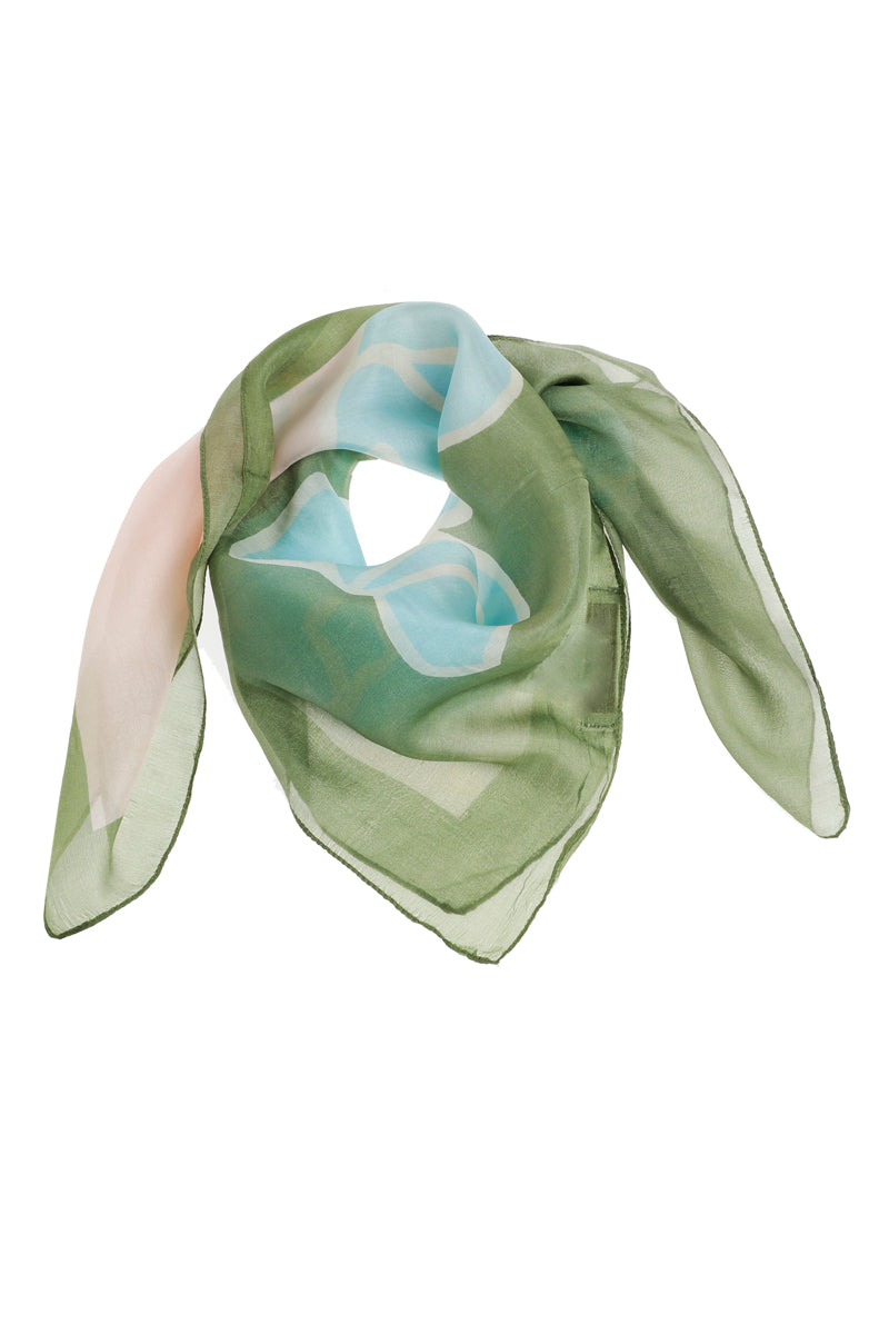 Multicolor silk square scarf