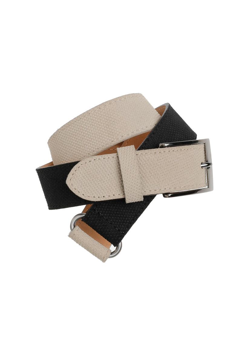 Bicolor leather belt