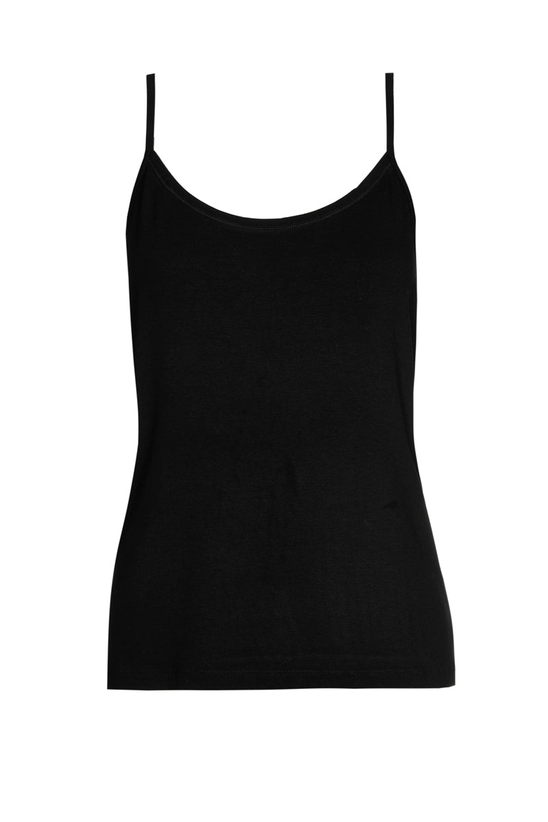 Basic zwarte top met spaghettibandjes