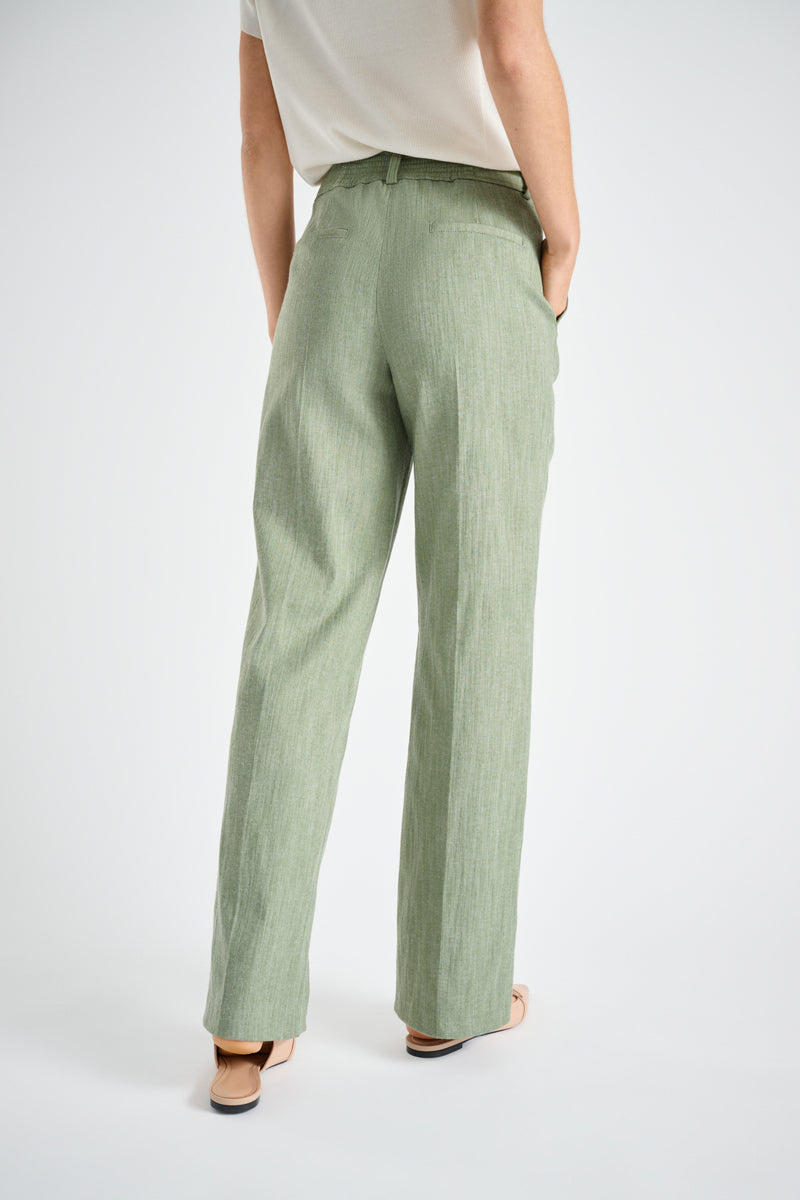 Straight green pants denimlook