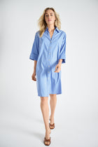 Robe chemisier bleue en coton