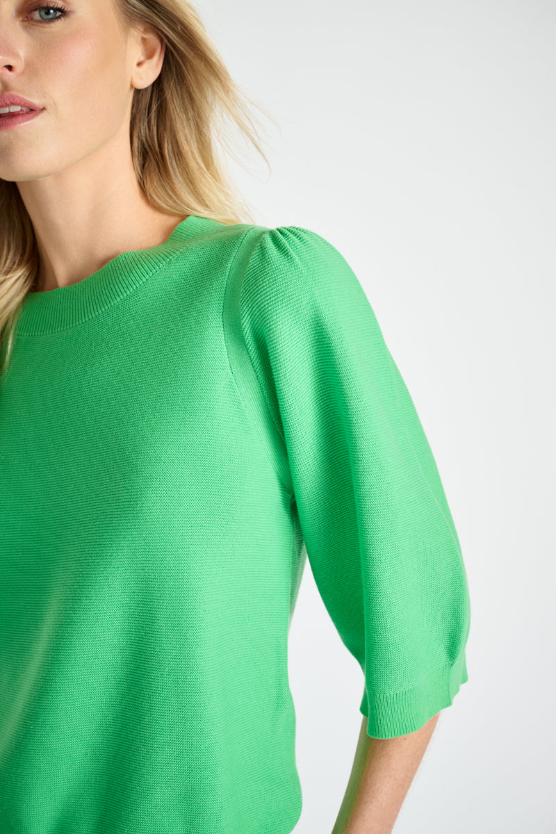 Green round neck sweater