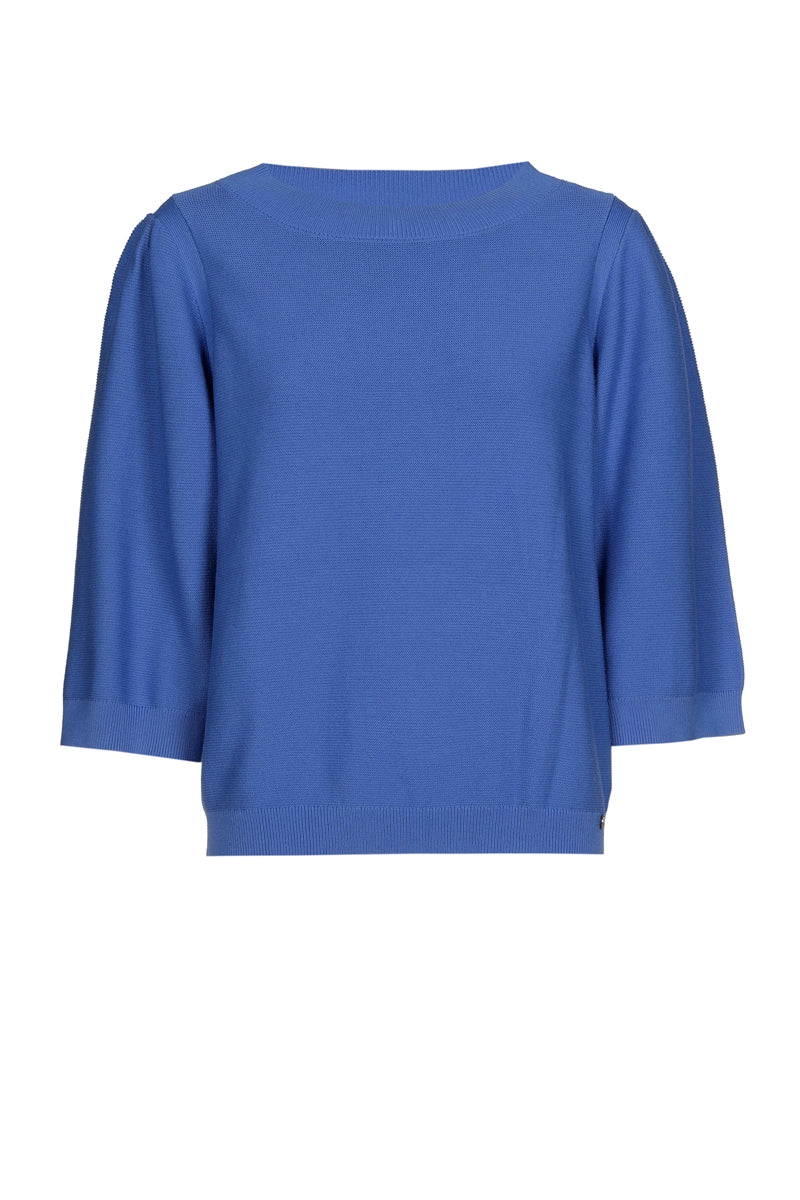 Blue round neck sweater