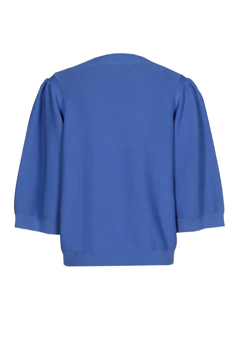 Blue round neck sweater
