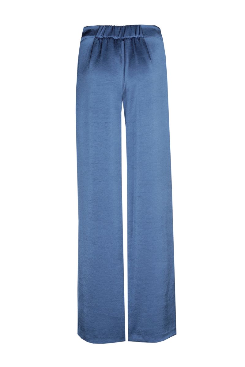 Pantalon bleu en satin