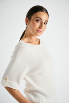 Pull blanc rib 