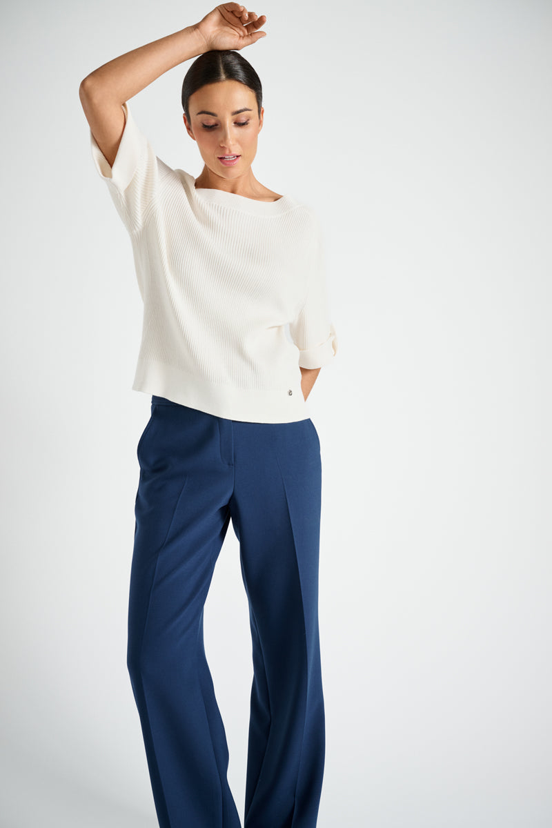 White rib sweater