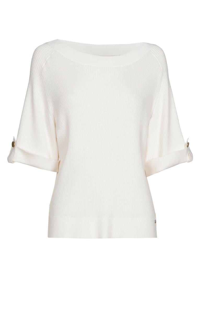 Pull blanc rib 