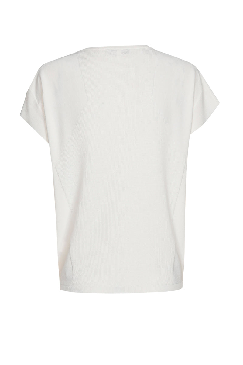 Wijde v-hals top creme