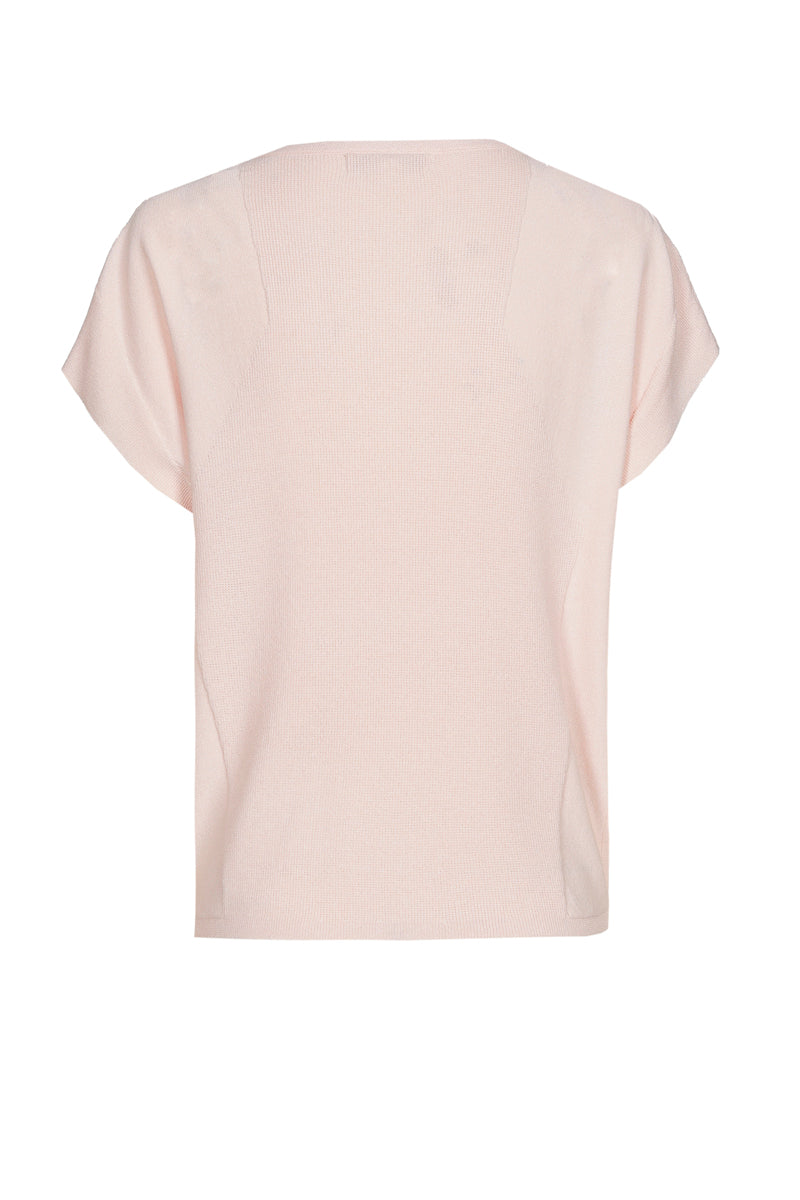Wide v-neck top pink