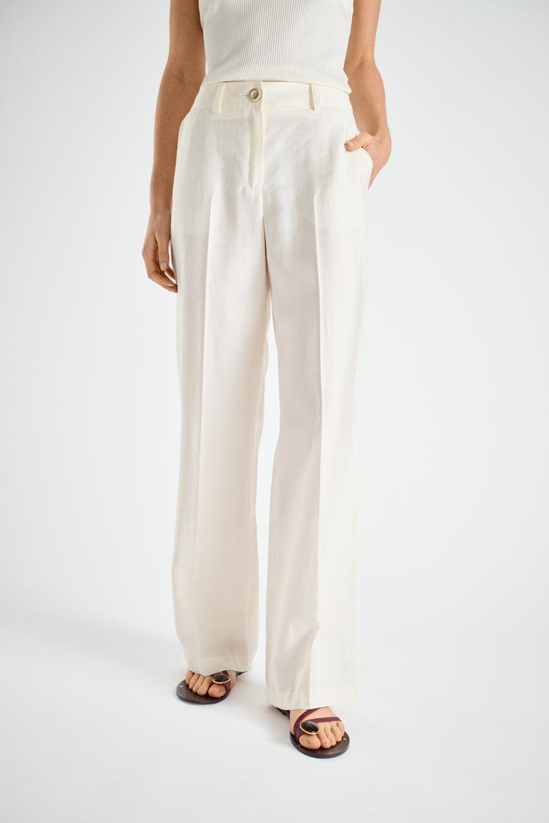 Cream straight pants
