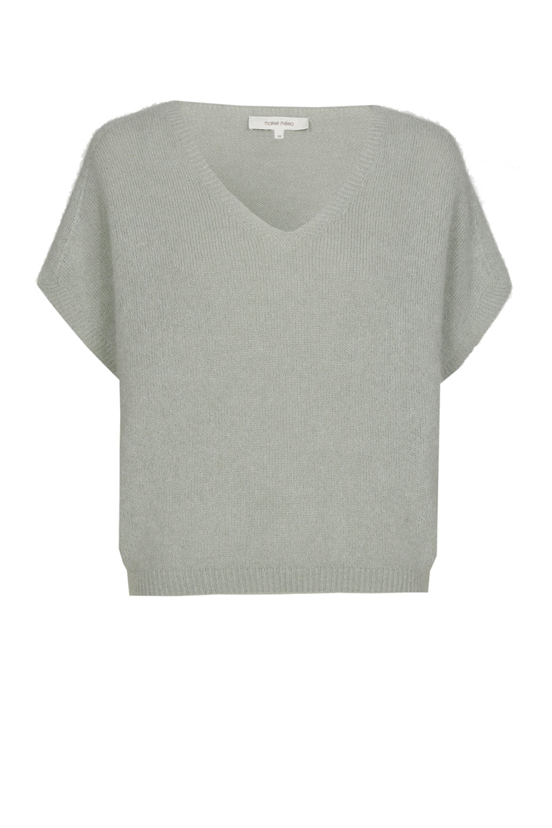 Wide v-neck sweater jade