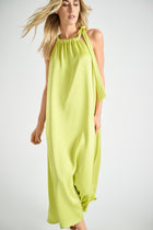 Robe d'été longue brillante jaune
